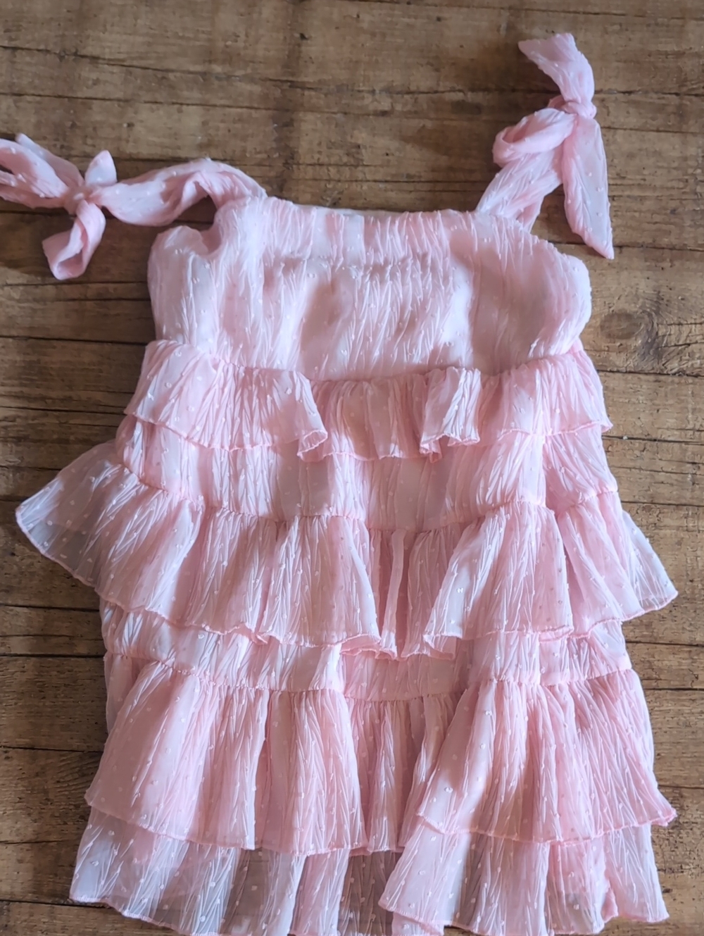 Medium Pink Ruffle Tiered Sundress